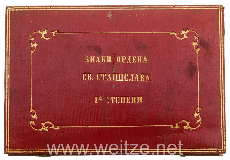 Zaristisches Russland Etui zum St. Stanislaus Orden Satz 1. Klasse  Bild 2