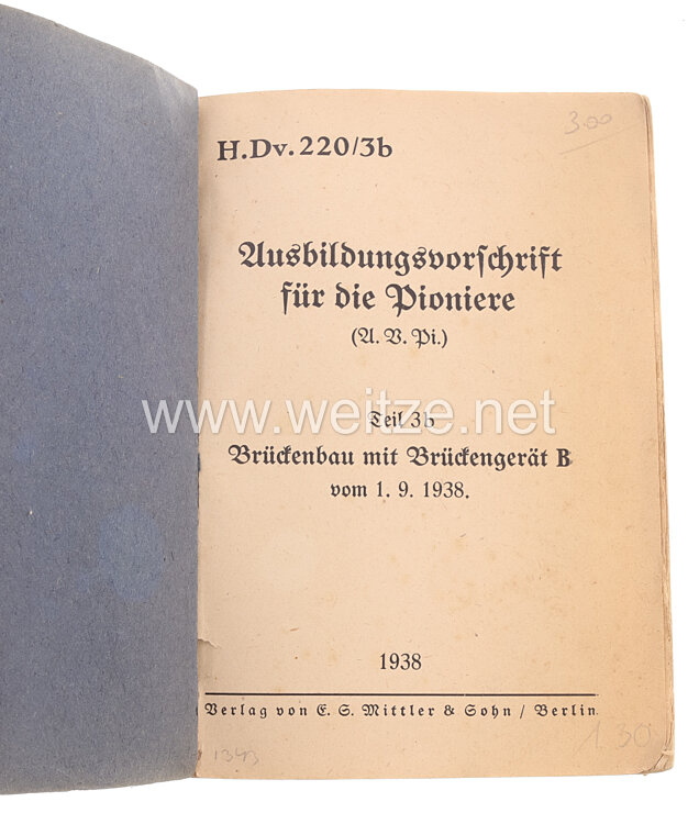 H.Dv. 220/3b Ausbildungsvorschrift für die Pioniere, Bild 2