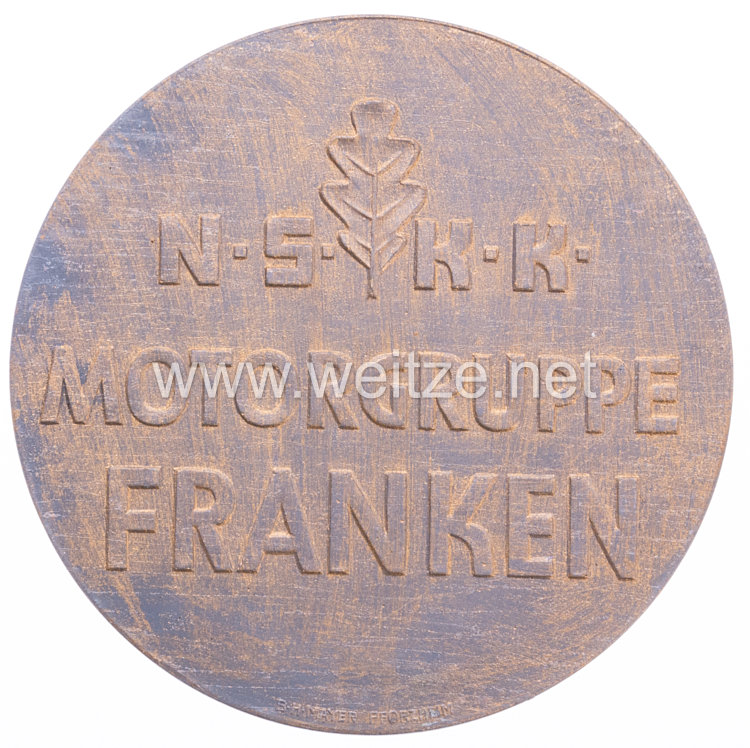 NSKK - nichttragbare Teilnehmerplakette - " Motorgruppe Franken - Fränkische Jura Geländefahrt 1939 " Bild 2