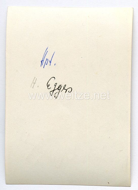 Luftwaffe - Originalunterschrift von Ritterkreuzträger Hauptmann Hermann Eggers Bild 2