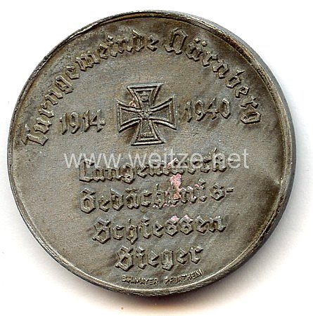 III. Reich - Siegermedaille - " Turngemeinde Nürnberg Langemarck-Gedächtnis-Schiessen 1914-1940 Sieger " Bild 2